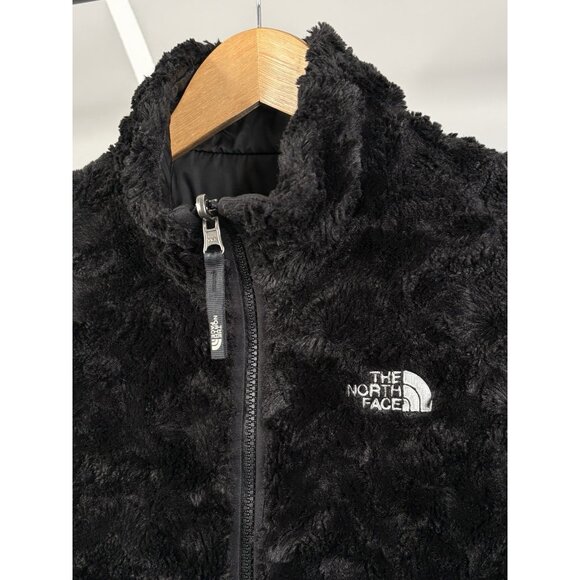 North Face Puffer Reversible Jacket Girl’s Youth XL 18 Cozy Sherpa Fleece Black - Picture 7 of 16